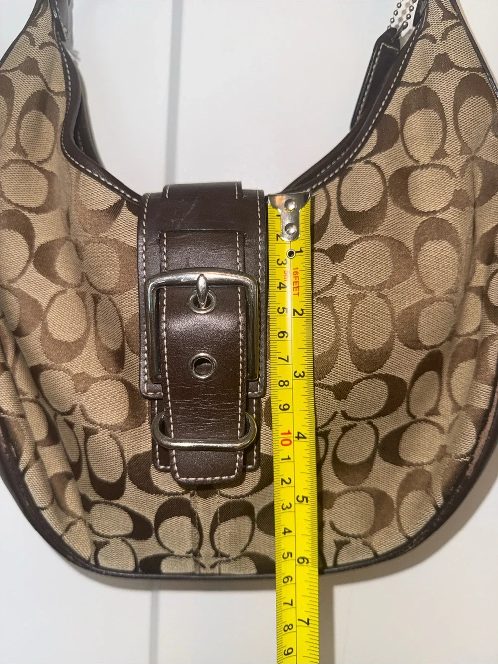 Coach Vintage Y2K Soho Signature Buckle Crescent Hobo Shoulder Bag F06363